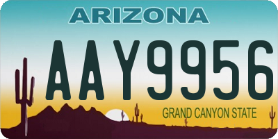 AZ license plate AAY9956