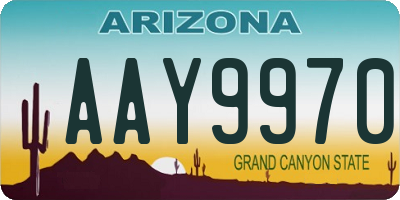 AZ license plate AAY9970