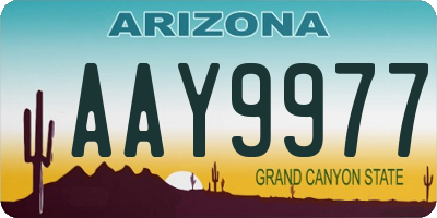AZ license plate AAY9977