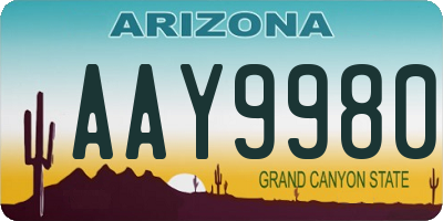 AZ license plate AAY9980