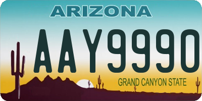 AZ license plate AAY9990