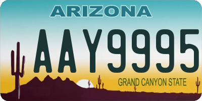 AZ license plate AAY9995