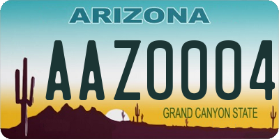 AZ license plate AAZ0004