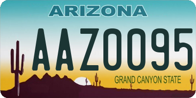 AZ license plate AAZ0095