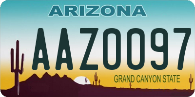 AZ license plate AAZ0097