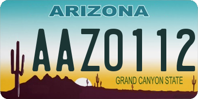 AZ license plate AAZ0112