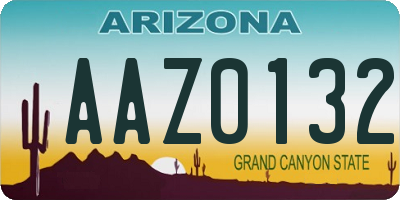 AZ license plate AAZ0132