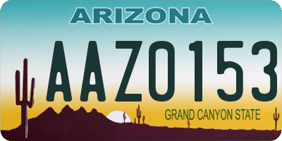 AZ license plate AAZ0153
