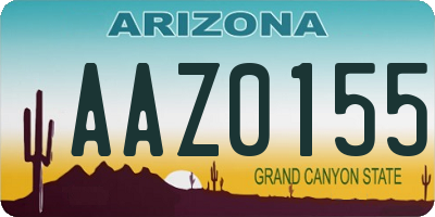 AZ license plate AAZ0155