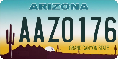 AZ license plate AAZ0176