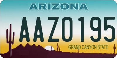 AZ license plate AAZ0195