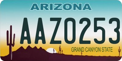 AZ license plate AAZ0253