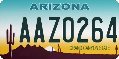 AZ license plate AAZ0264