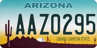 AZ license plate AAZ0295