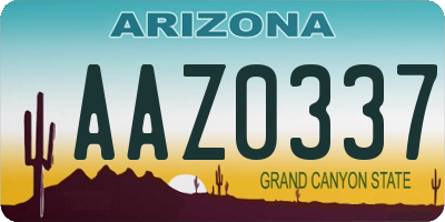 AZ license plate AAZ0337