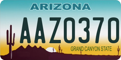 AZ license plate AAZ0370