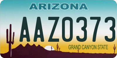 AZ license plate AAZ0373