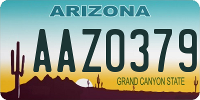 AZ license plate AAZ0379