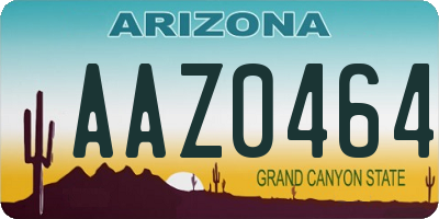 AZ license plate AAZ0464