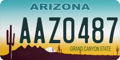 AZ license plate AAZ0487