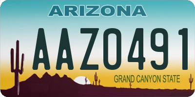 AZ license plate AAZ0491