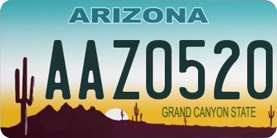 AZ license plate AAZ0520