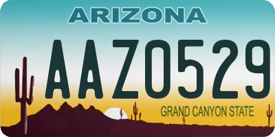 AZ license plate AAZ0529