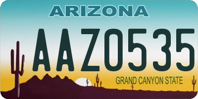 AZ license plate AAZ0535
