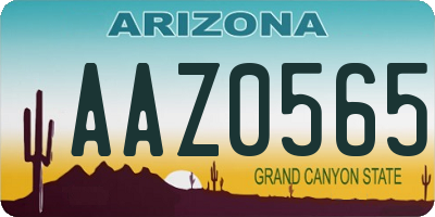 AZ license plate AAZ0565