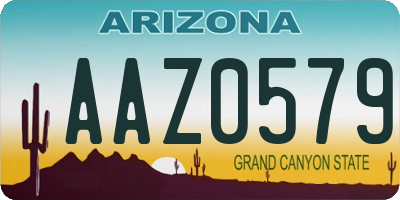 AZ license plate AAZ0579