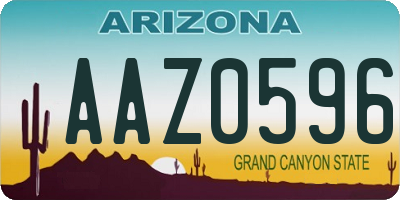 AZ license plate AAZ0596