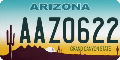 AZ license plate AAZ0622
