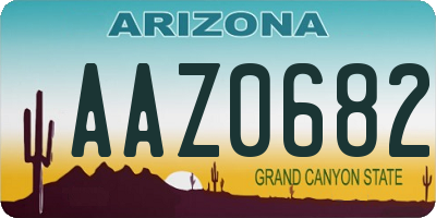 AZ license plate AAZ0682