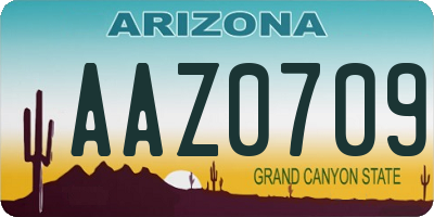 AZ license plate AAZ0709