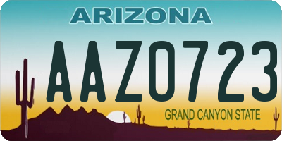 AZ license plate AAZ0723