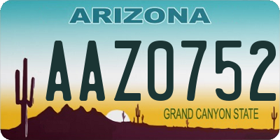 AZ license plate AAZ0752