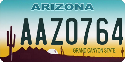 AZ license plate AAZ0764