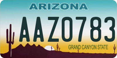 AZ license plate AAZ0783
