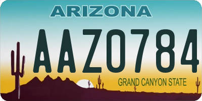 AZ license plate AAZ0784