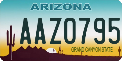 AZ license plate AAZ0795