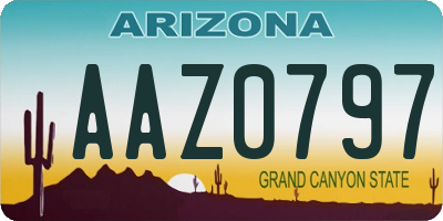AZ license plate AAZ0797