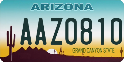 AZ license plate AAZ0810