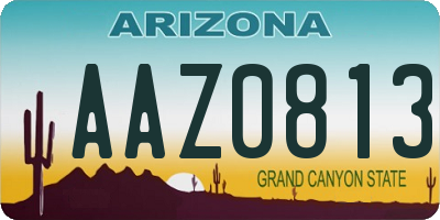 AZ license plate AAZ0813