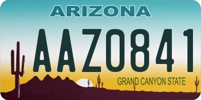 AZ license plate AAZ0841
