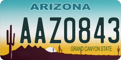 AZ license plate AAZ0843