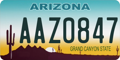 AZ license plate AAZ0847