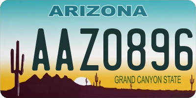 AZ license plate AAZ0896
