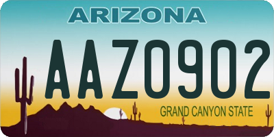 AZ license plate AAZ0902