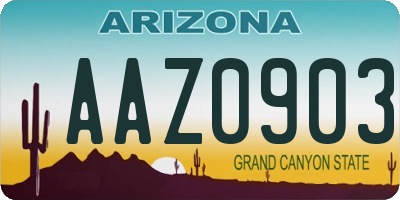 AZ license plate AAZ0903