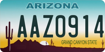 AZ license plate AAZ0914